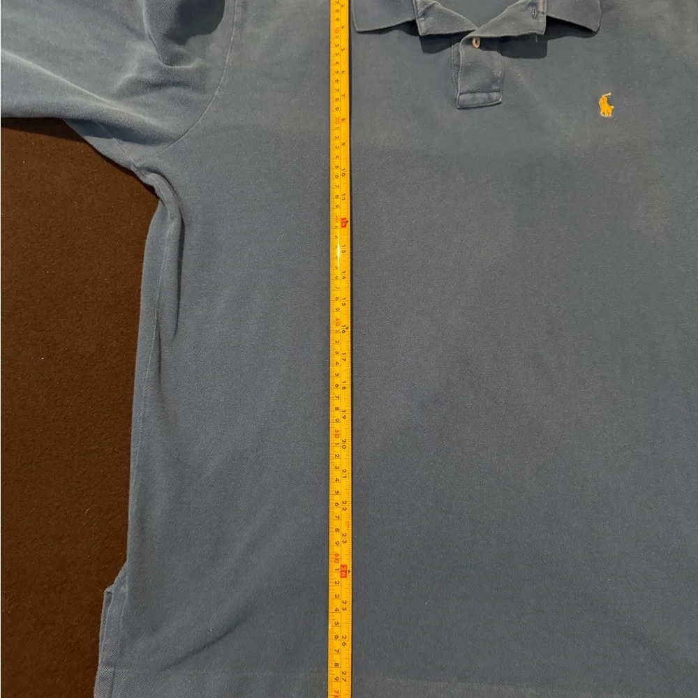 Polo Ralph Lauren Blue Long‎ Sleeve Cotton Classic Fit Gold Logo Mens XL